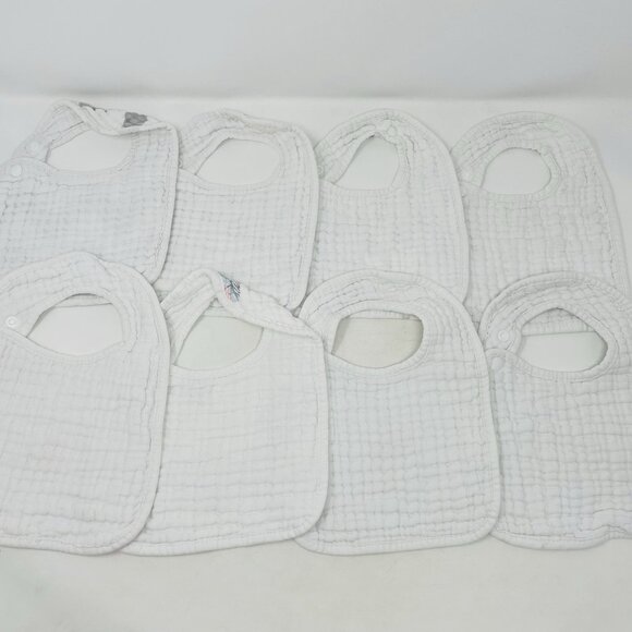 Zainpe Baby Girls 8 Piece Snap Muslin Cotton Absorbent & Soft Feeding Bibs 2493 - Picture 5 of 8